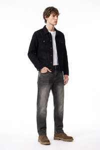 Men's Charcoal Faded Slim Tapered Jeans