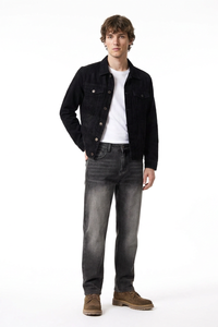 Men's Charcoal Faded Slim Tapered Jeans