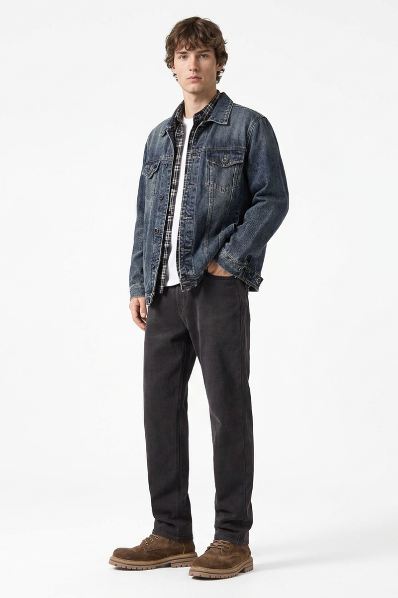Men's Vintage Wash Stretch Tapered Jeans