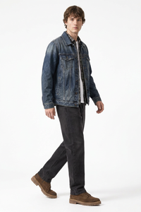 Men's Vintage Wash Stretch Tapered Jeans