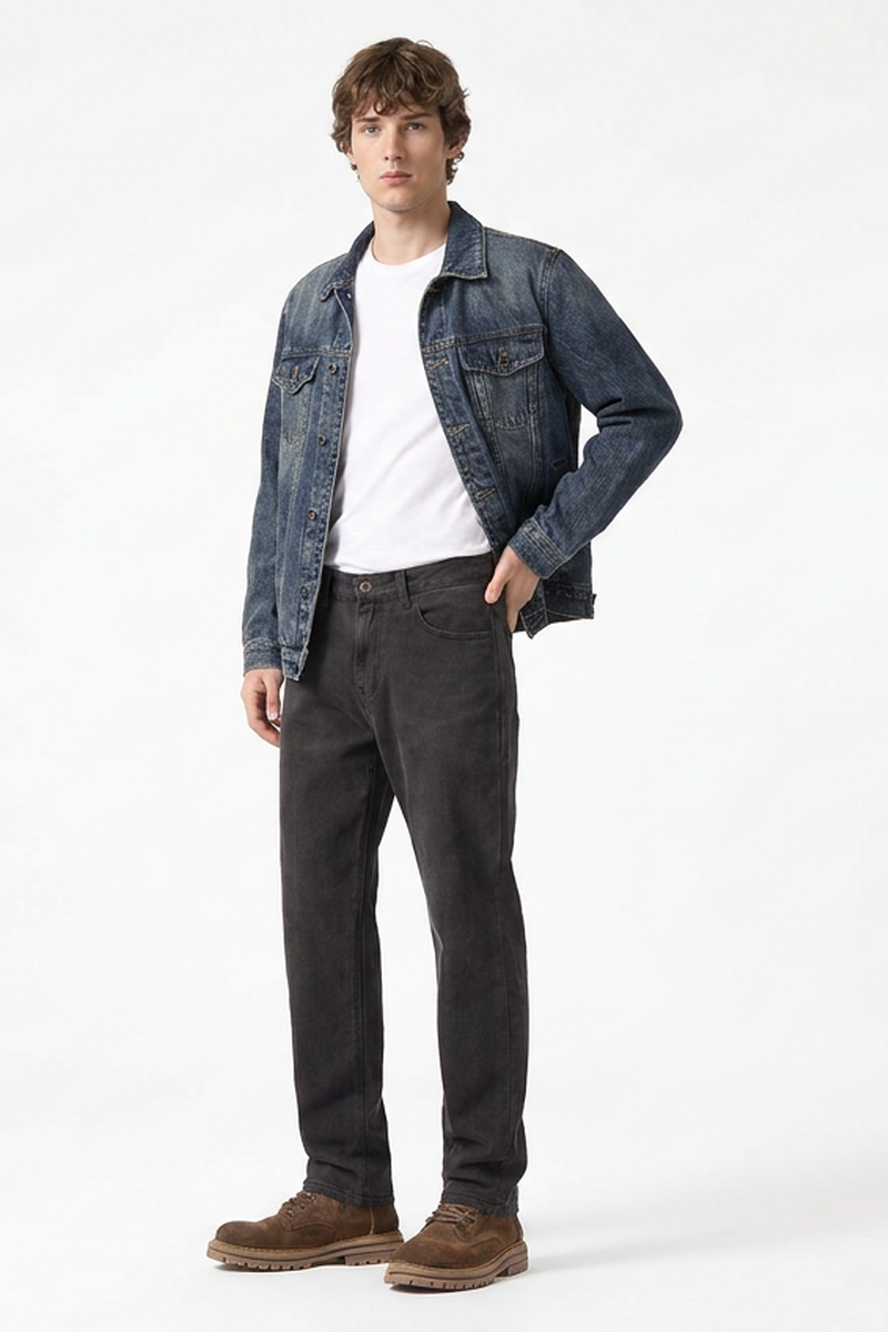 Men's Vintage Wash Stretch Tapered Jeans