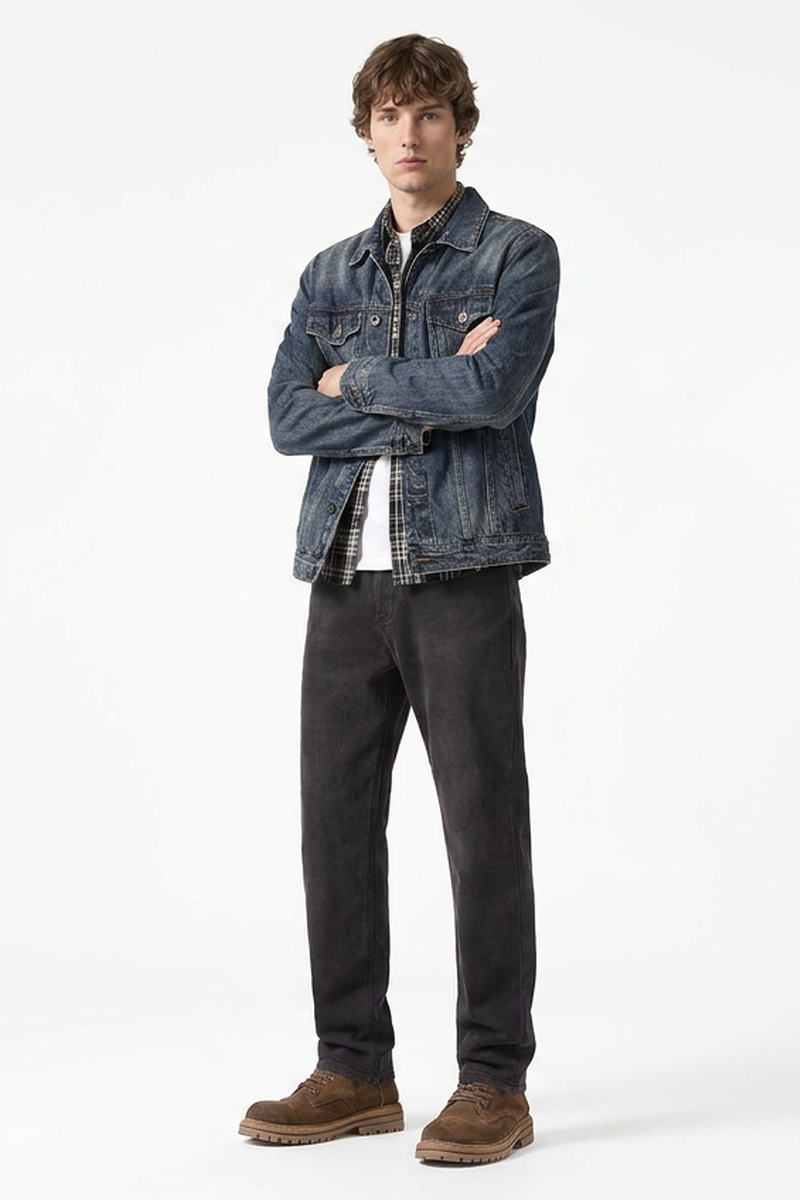 Men's Vintage Wash Stretch Tapered Jeans