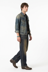 Men's Faded Blue Contrast Stitch Jeans