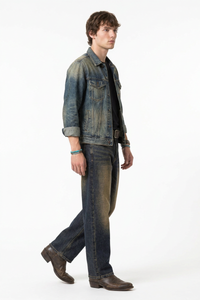 Men's Faded Blue Contrast Stitch Jeans