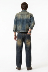 Men's Faded Blue Contrast Stitch Jeans