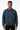 Men's Vintage Stand Collar Zip Dark Blue Denim Jacket