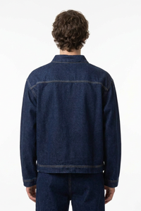 Men's V-Neck Washed Overshirt Denim Pullover Shirt