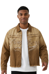 Men's Ombre Vintage Washed Denim Trucker Jacket