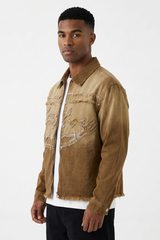 Men's Ombre Vintage Washed Denim Trucker Jacket