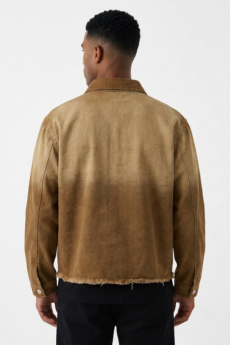 Men's Ombre Vintage Washed Denim Trucker Jacket