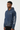 Men's Graphic Print Washed Blue Quarter Zip Denim Hoodie