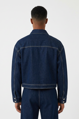 Men's Vintage Stand Collar Zip-Up Denim Jacket