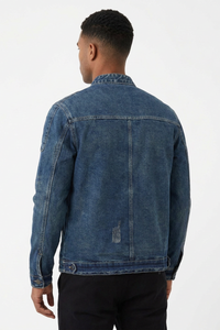Men's Fall 100% Cotton Vintage Stand Collar Denim Jacket