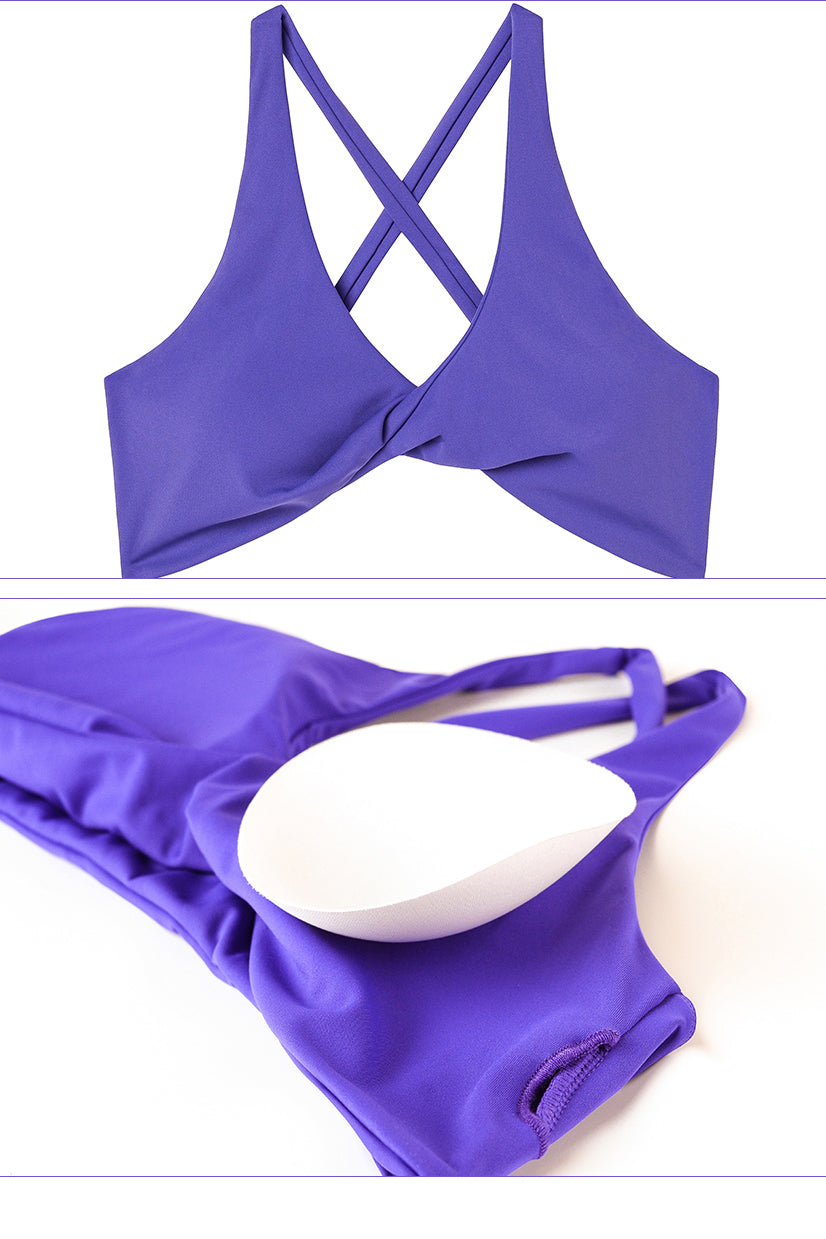 Padded Detachable Twist Sports Bra