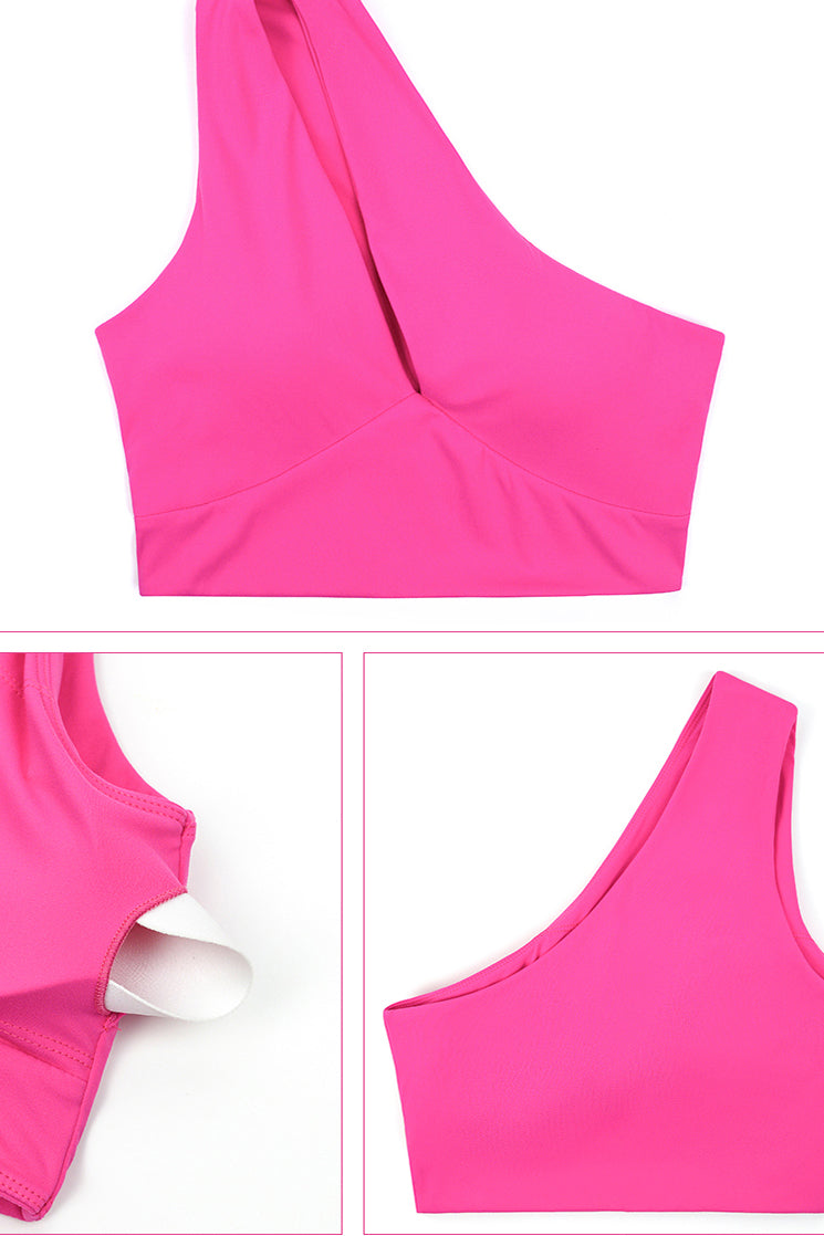 Women One Shoulder Sport Bra