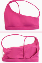 One Shoulder Backless  Cropped  Sport Bra