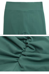 Women's V-Waist Hips Pleated Peach Hips Leggings
