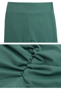 Women's V-Waist Hips Pleated Peach Hips Leggings