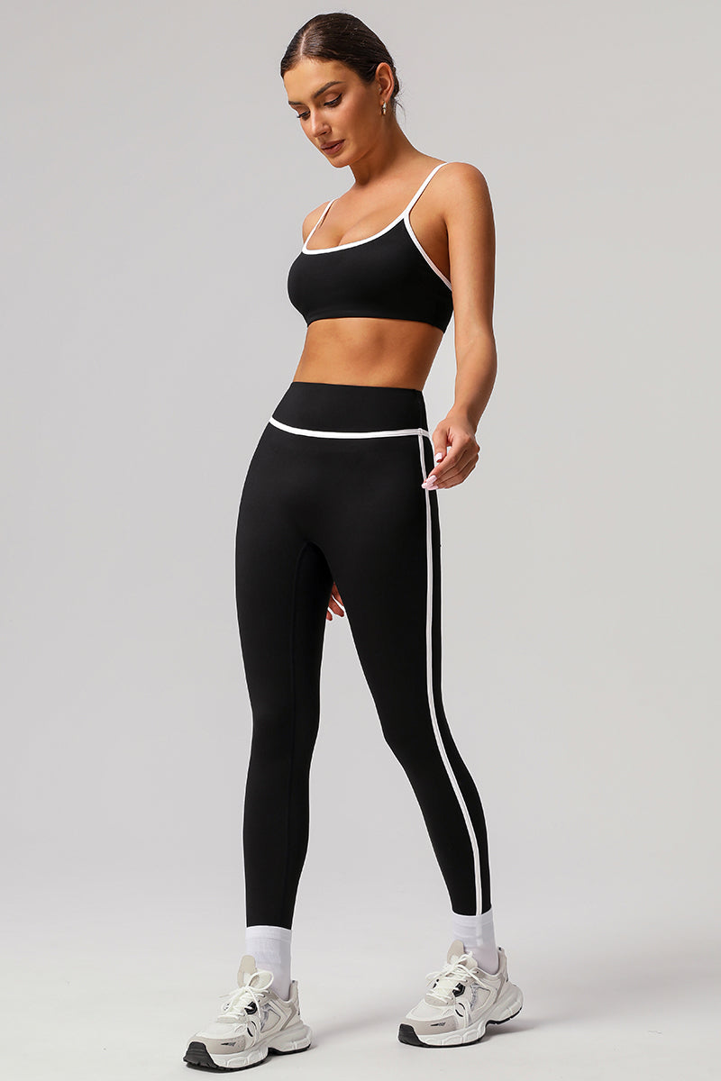2 Pcs Set High Support Sports Bra + U-shaped waistline Yoga Sports Legging