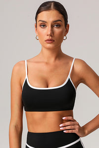 Women Classic Contrasting Color High Support Sports Bra