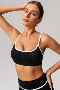 Women Classic Contrasting Color High Support Sports Bra